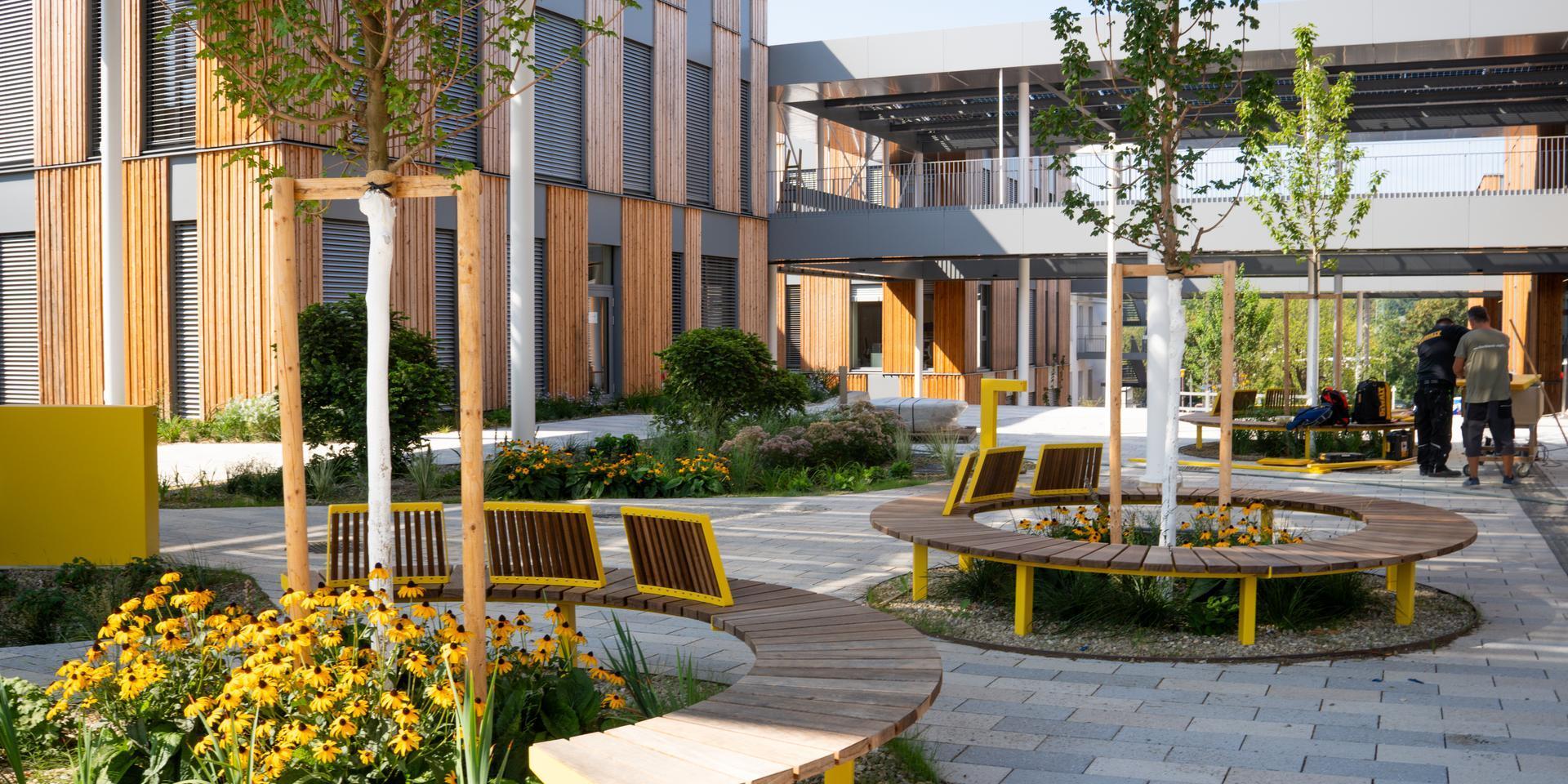 Innenhof des neuen Campus Pinkafeld