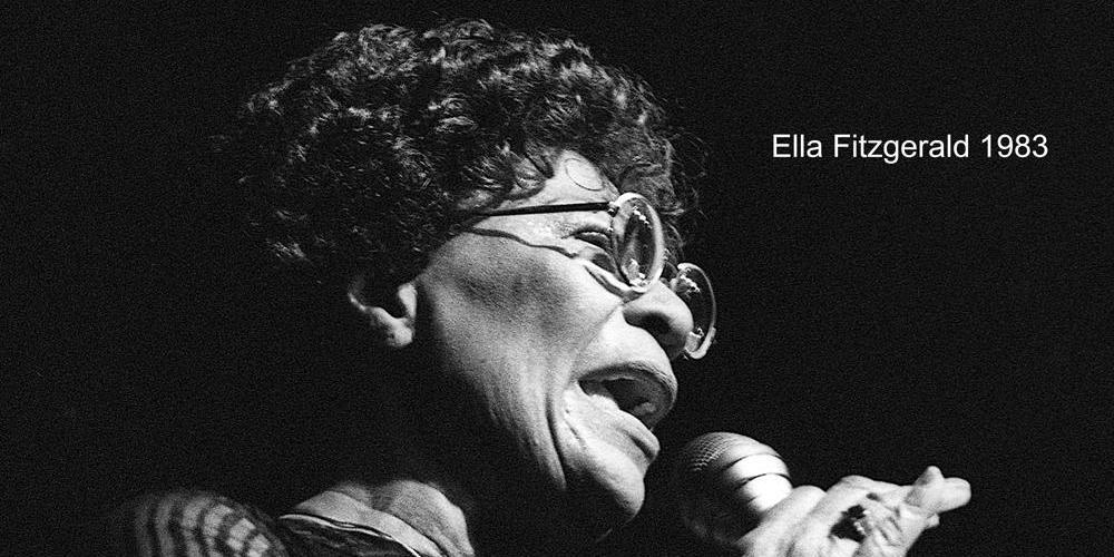 Ella Fitzgerald am Mikrofon 1983